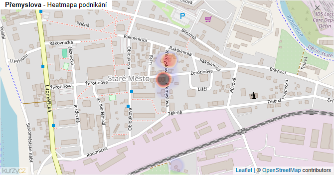 Přemyslova - mapa podnikání