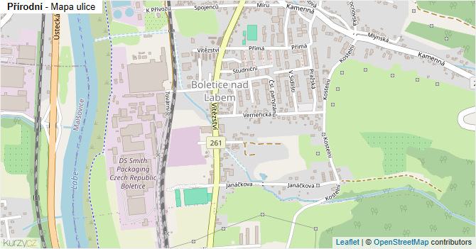 Přírodní - mapa ulice
