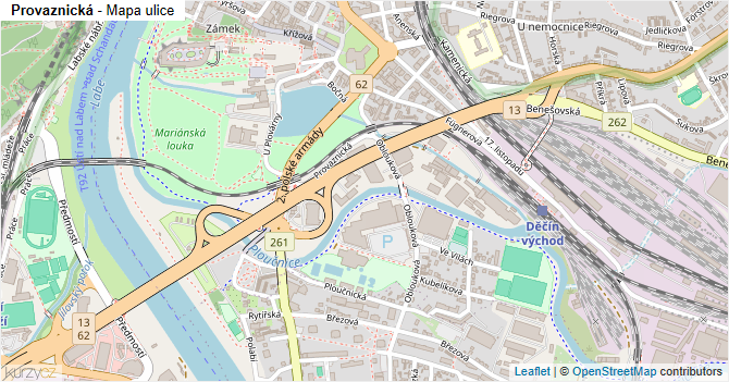 Provaznická - mapa ulice