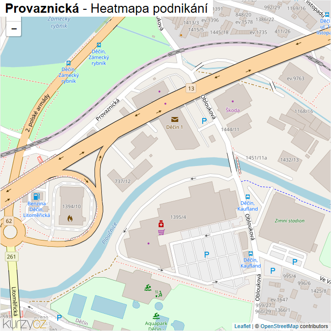 Mapa Provaznická - Firmy v ulici.
