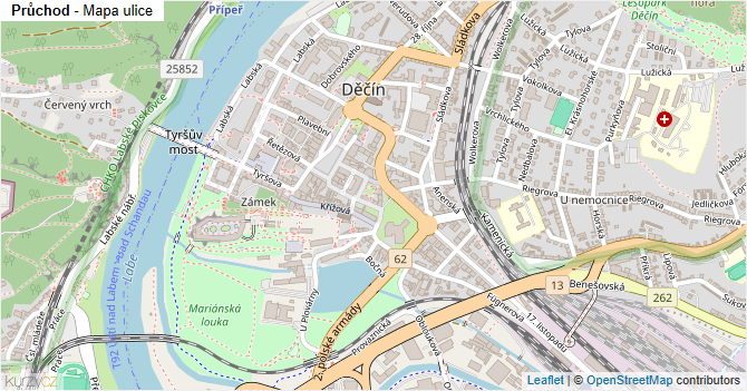 Průchod - mapa ulice