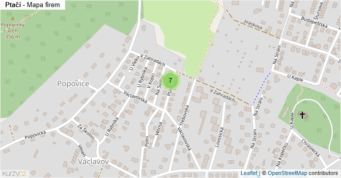 Ptačí - mapa firem