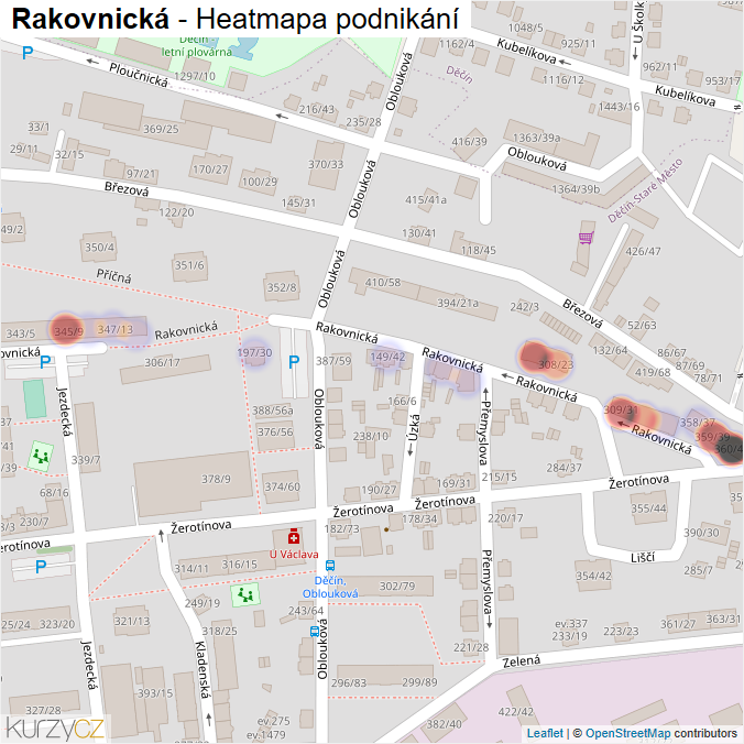 Mapa Rakovnická - Firmy v ulici.