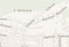 Resslova v obci Děčín - mapa ulice