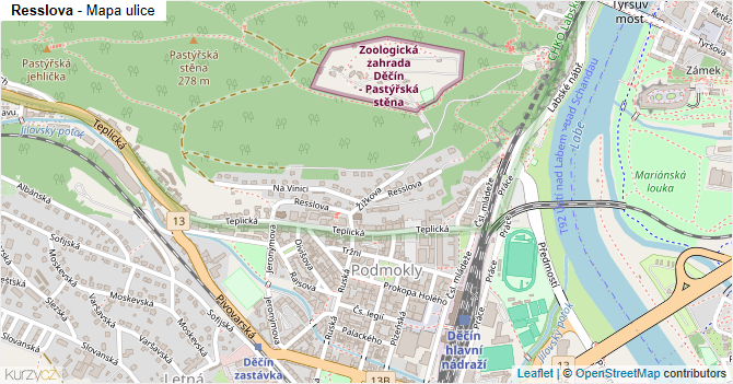 Resslova - mapa ulice