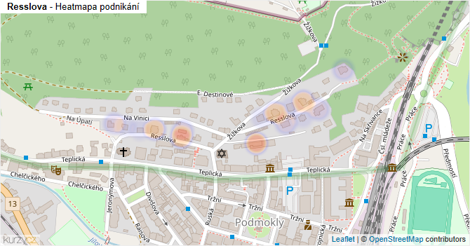 Resslova - mapa podnikání