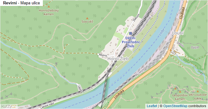 Revírní - mapa ulice