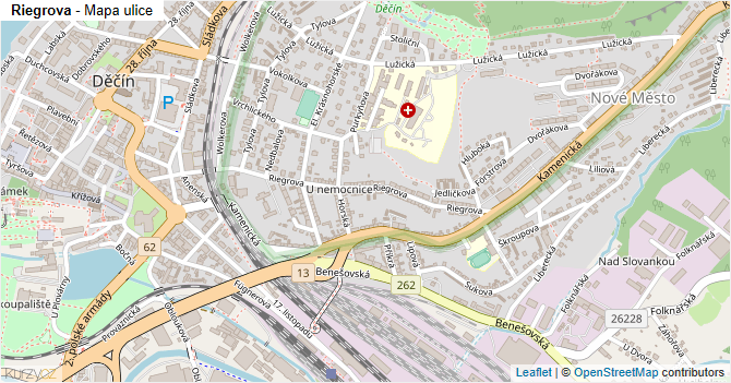 Riegrova - mapa ulice