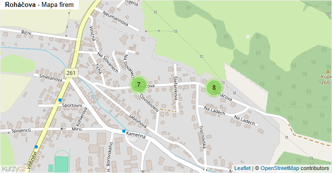 Roháčova - mapa firem