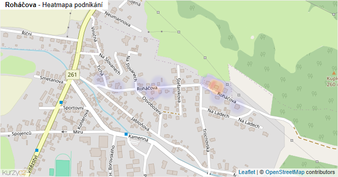 Roháčova - mapa podnikání