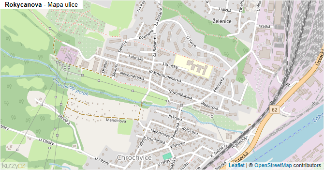 Rokycanova - mapa ulice