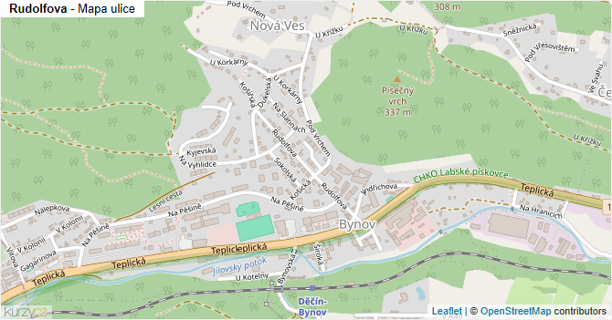Rudolfova - mapa ulice
