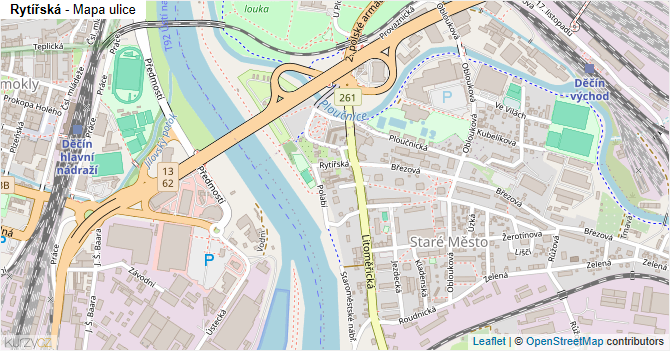 Rytířská - mapa ulice