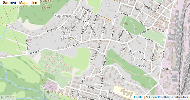 Sadová - mapa ulice