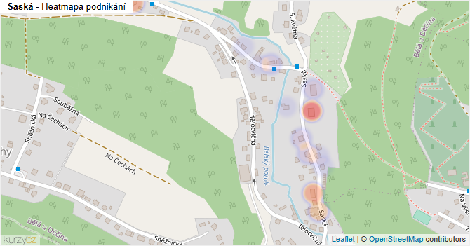 Saská - mapa podnikání
