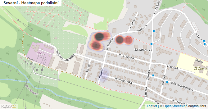 Severní - mapa podnikání