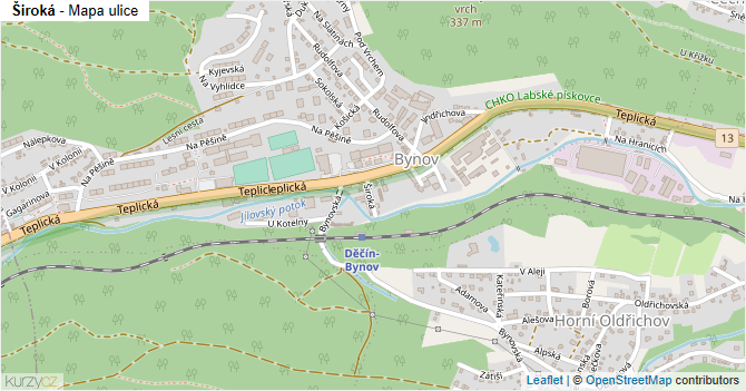 Široká - mapa ulice