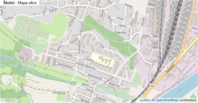 Školní - mapa ulice