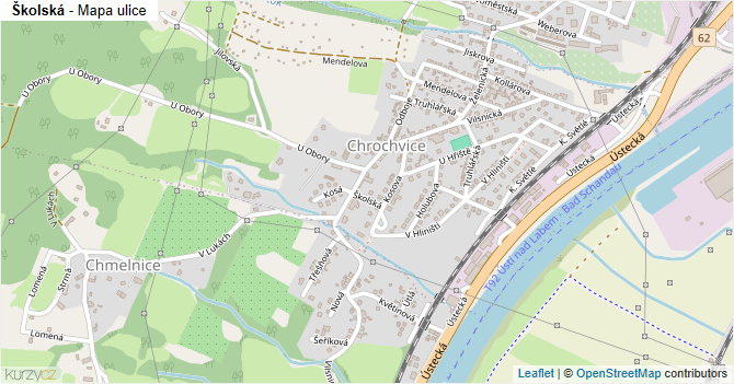 Školská - mapa ulice