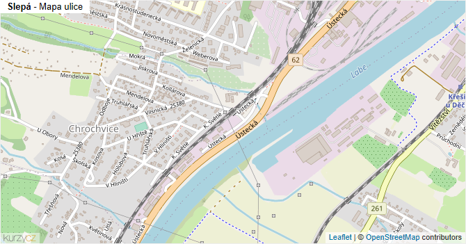 Slepá - mapa ulice