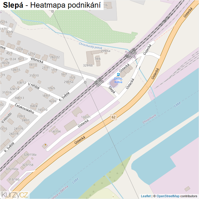 Mapa Slepá - Firmy v ulici.