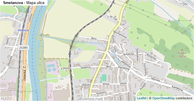 Smetanova - mapa ulice