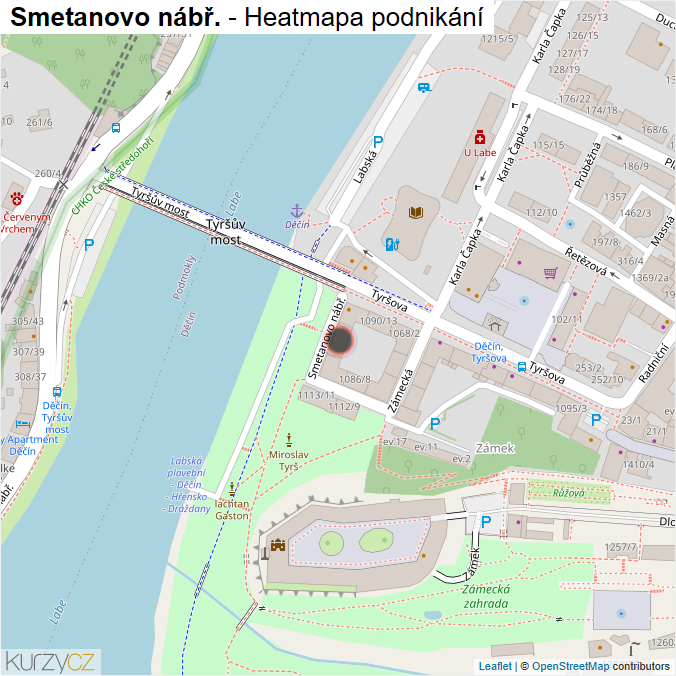 Mapa Smetanovo nábř. - Firmy v ulici.