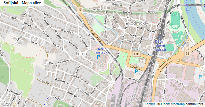 Sofijská - mapa ulice