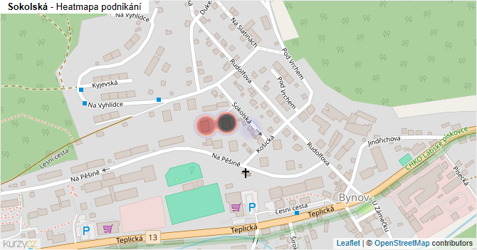 Sokolská - mapa podnikání