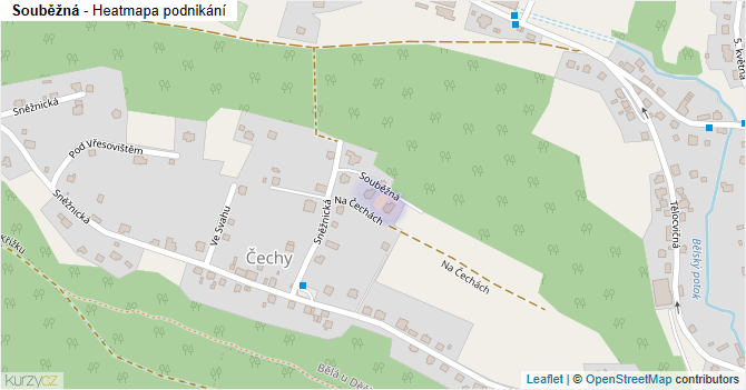 Souběžná - mapa podnikání