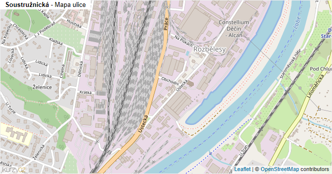 Soustružnická - mapa ulice