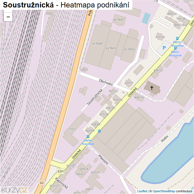 Mapa Soustružnická - Firmy v ulici.