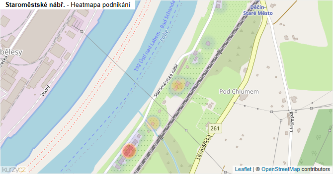 Staroměstské nábř. - mapa podnikání