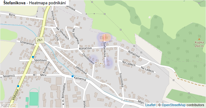 Štefanikova - mapa podnikání