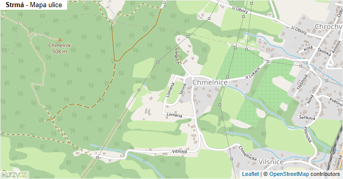 Strmá - mapa ulice