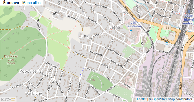Štursova - mapa ulice