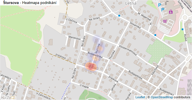 Štursova - mapa podnikání