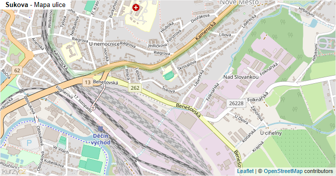 Sukova - mapa ulice