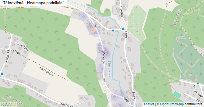 Tělocvičná - mapa podnikání
