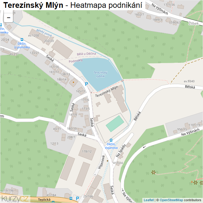 Mapa Terezínský Mlýn - Firmy v ulici.