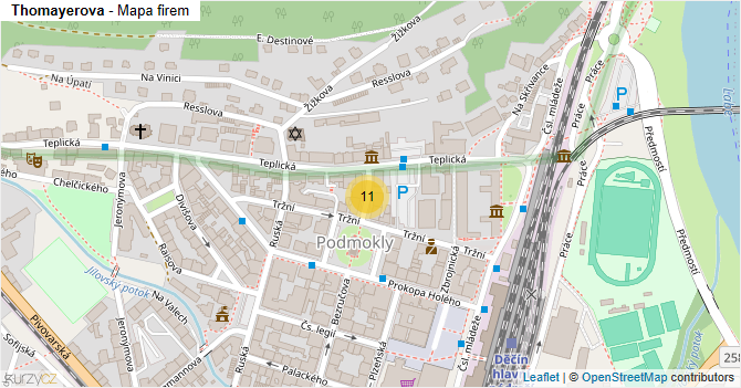 Thomayerova - mapa firem