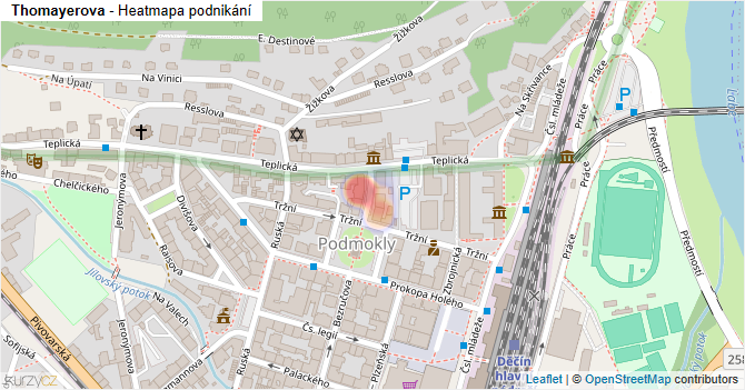 Thomayerova - mapa podnikání