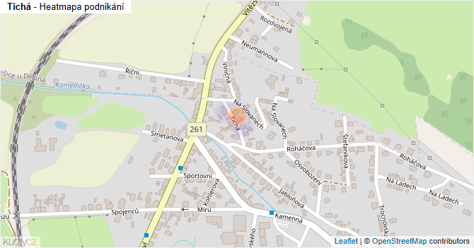 Tichá - mapa podnikání