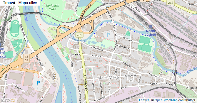 Tmavá - mapa ulice