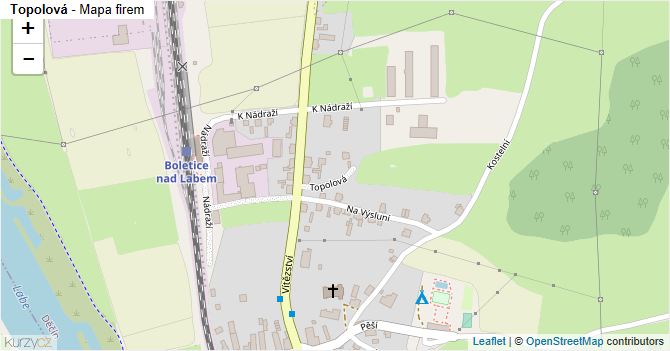 Topolová - mapa firem