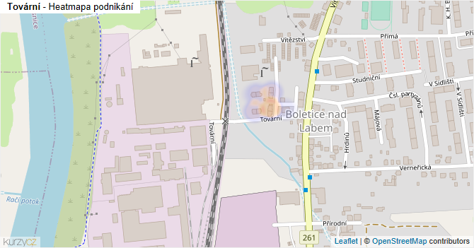 Tovární - mapa podnikání