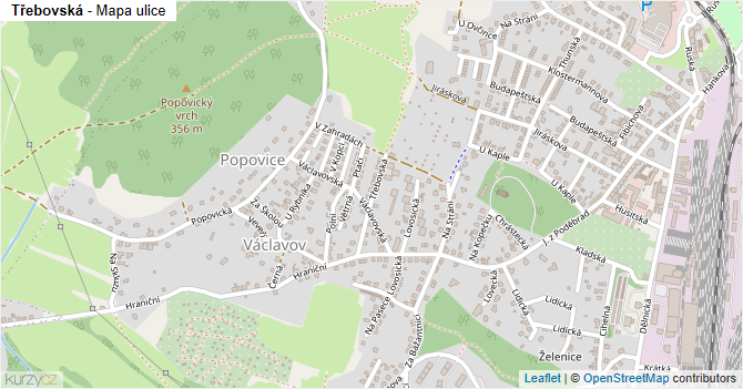 Třebovská - mapa ulice