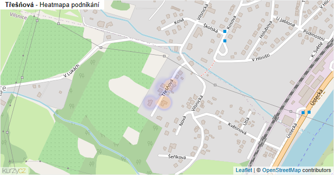 Třešňová - mapa podnikání