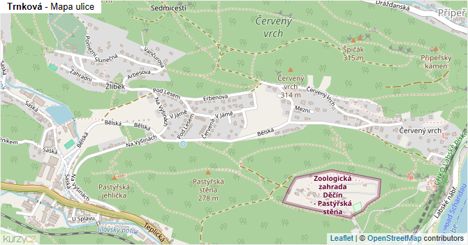 Trnková - mapa ulice