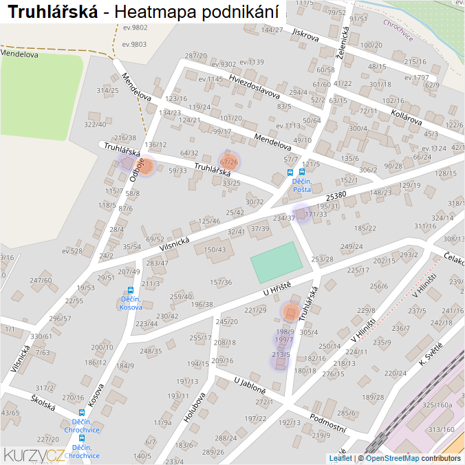 Mapa Truhlářská - Firmy v ulici.